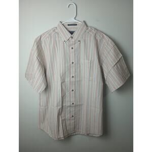 Vintage Knightsbridge Striped Button up Shirt Men's size Large 90s 80s Gift